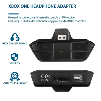 

Black Stereo Headset Adapter Headset Audio Adapter Headphone Converter For Microsoft Xbox One Wireless Game Controller