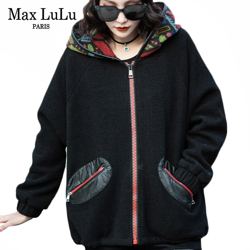 Max LuLu, модная, европейская, брендовая, для девушек, в стиле панк, теплая одежда, для женщин, больше размера d, зимние куртки, винтажные, с капюшоном, шерстяные пальто размера плюс