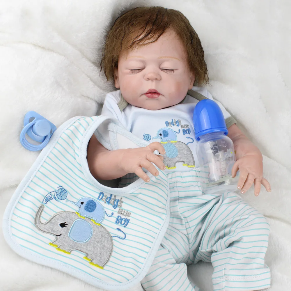 Кукла npk 57 см полная силиконовая кукла reborn baby doll мальчик bebes reborn ручная краска красная кожа волосы с корнями Водонепроницаемая игрушка в подарок