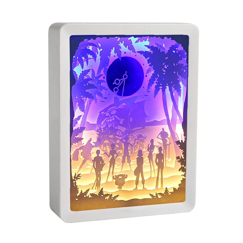 

Anime Light Box Figures Paper Cut-Light Box Shadow Box Frame Light Led Personalized Christmas Gift Wall Lamp Room Decorations