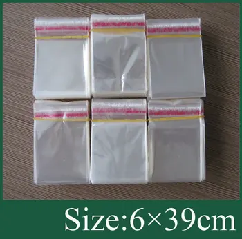 

Clear Self Adhesive Seal Plastic Bags Poly Bag 6x39cm 500pcs/lot