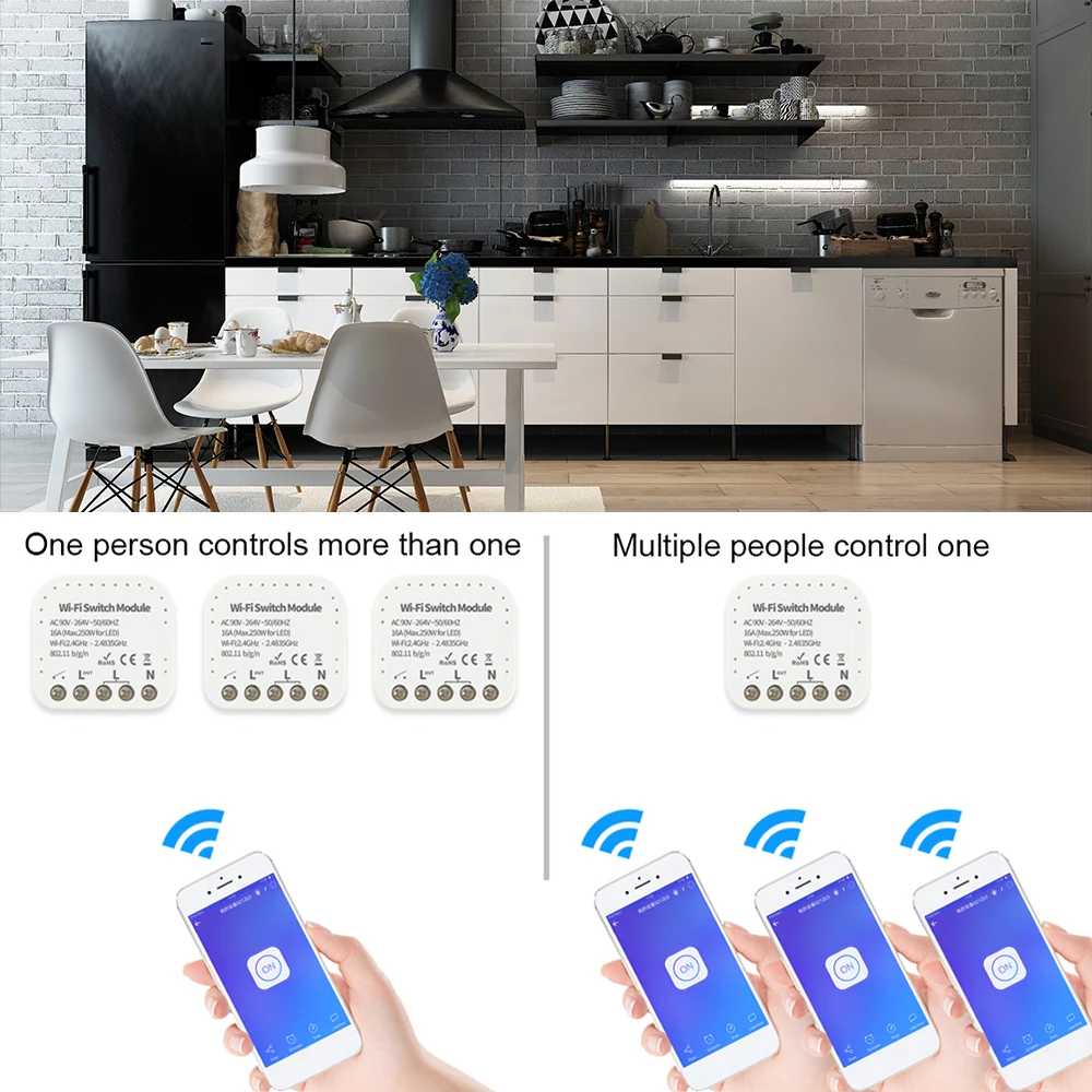 Мини Wi-Fi умный светильник-переключатель 2Way Diy выключатель модуль Smart Life/приложение Tuya дистанционное управление работа с Alexa Google Home/Nest IFTTT