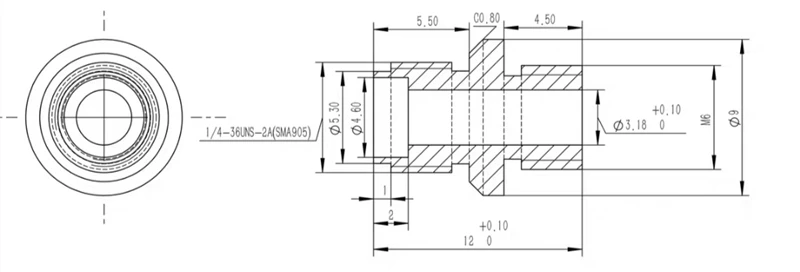 10pcs SMA905-M6 adapter M6 to SMA905 fiber optic coupler,connector,other sizes can be customized free shipping