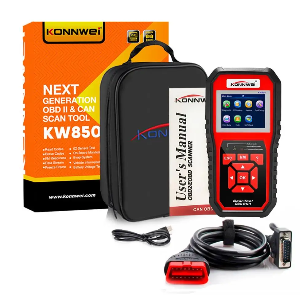 OBD2 сканер KONNWEI KW850 лучший OBD 2 2020 года ODB2 для полной проверки с поддержкой