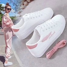 

Size 35-43 Running Shoes Woman Summer Lace-up Trainers Round Toe Shoes White Sneakers Female Student Shoes