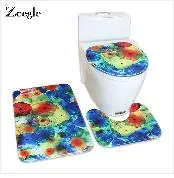 Zeegle 3pcs Bath Mat Set Anti-slip Bathroom Carpet Kitchen Rug Absorbent Indoor Mat Hallway Carpet Washable Bathroom Rug Set