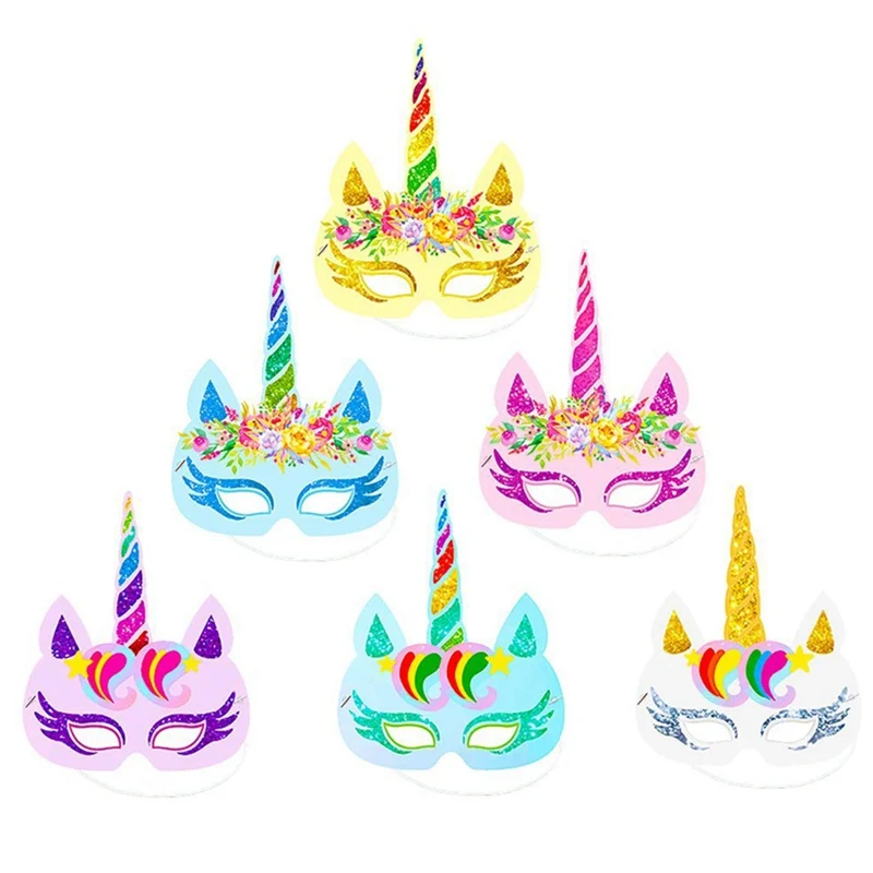 

12 pcs Party Unicorn Headband Hat Boy Girl Happy Birthday Decorations Hat Baby Shower Mask Party Supplies Favor