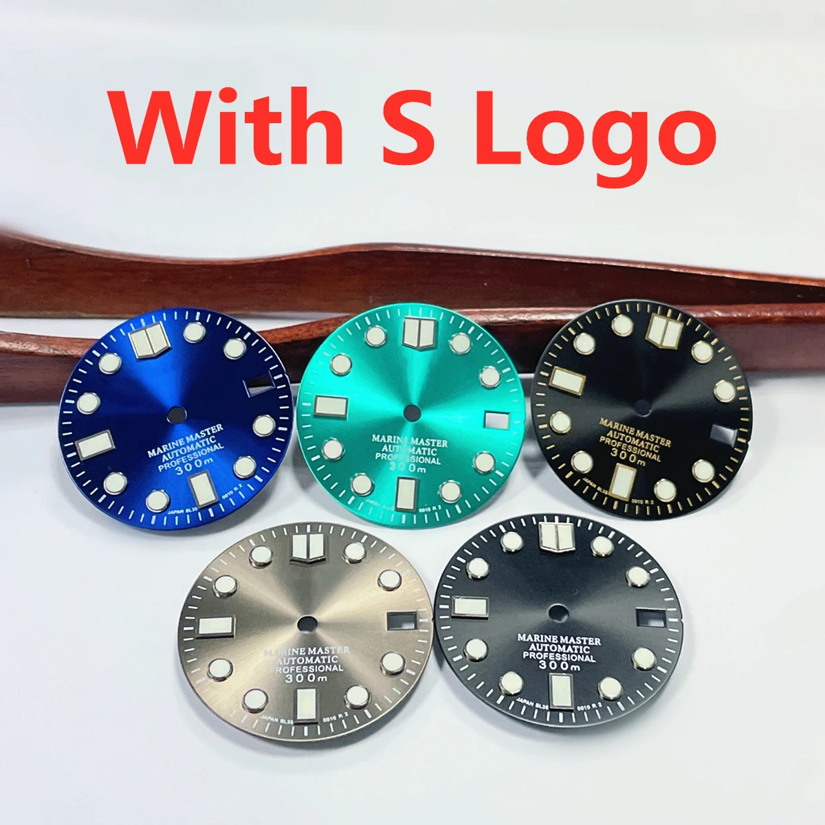 Big Nail Sun Pattern 28.5mm Dial S Logo for SKX007 Modified with Green Luminous NH35/NH36 Movement | Наручные часы