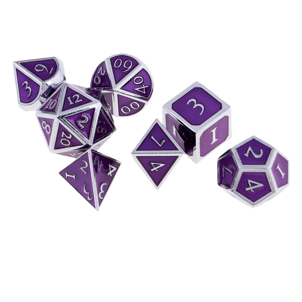 Board Gaming Dices Set of 7 Dice Poly Polyhedral Dice D4 D6 D8 D10 D12 D20 for Role Cup Player 
