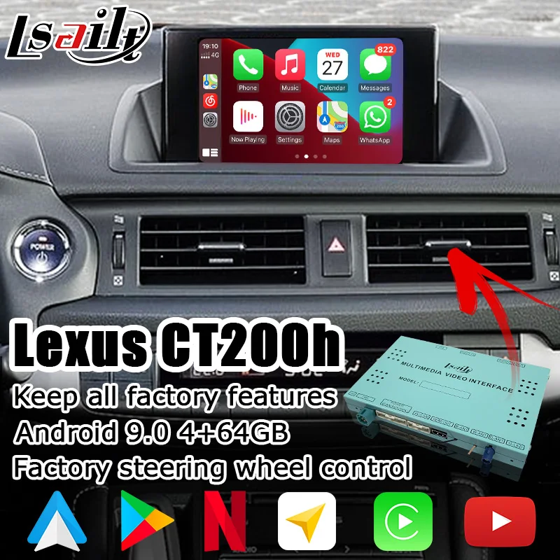 Android / Carplay Interface Box For Lexus Ct200h Ct 20142019 Etc Video