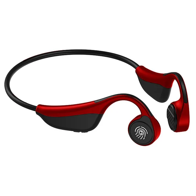 Bluetooth eadphones 5,0, костная проводимость, водонепроницаемые беспроводные наушники с шумоподавлением, гарнитура, мини музыкальный плеер, наушники - Цвет: Красный