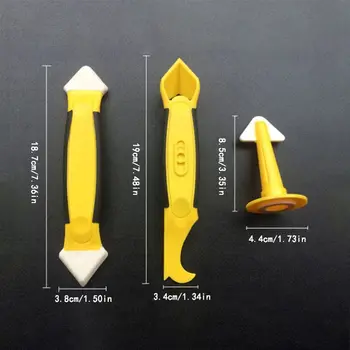 

3PCS/Set Multi Angle Sealant Silicone Tile Floor Caulk Scraper Corner Applicator M4YC
