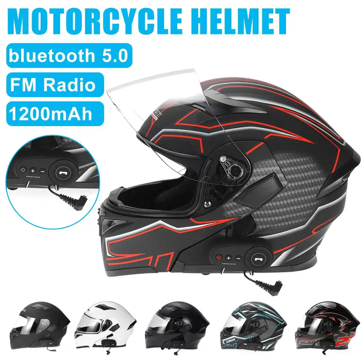 New Motorcycle Helmet Flip Up Modular 