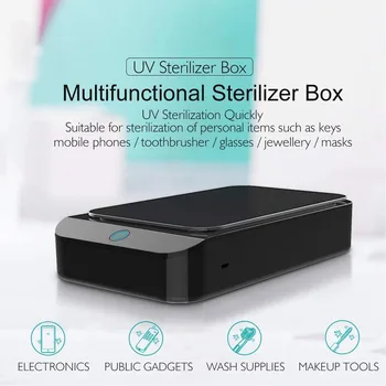 

UV Light Sterilizer Disinfection Box Smart Phone Sterilizer Box Cleaner for Toothbrush Cell Phone Key Makeup Tools Sanitizer Box