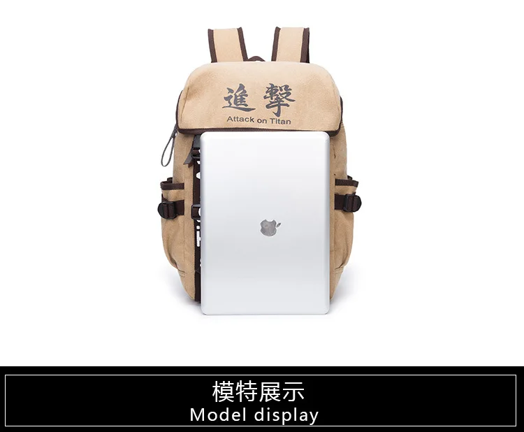 Attack on Titan Cartoon Canvas Backpack Anime Cosplay Eren bags Students Schoolbag Shingeki no Kyojin Unisex Travel Shoulder Bag