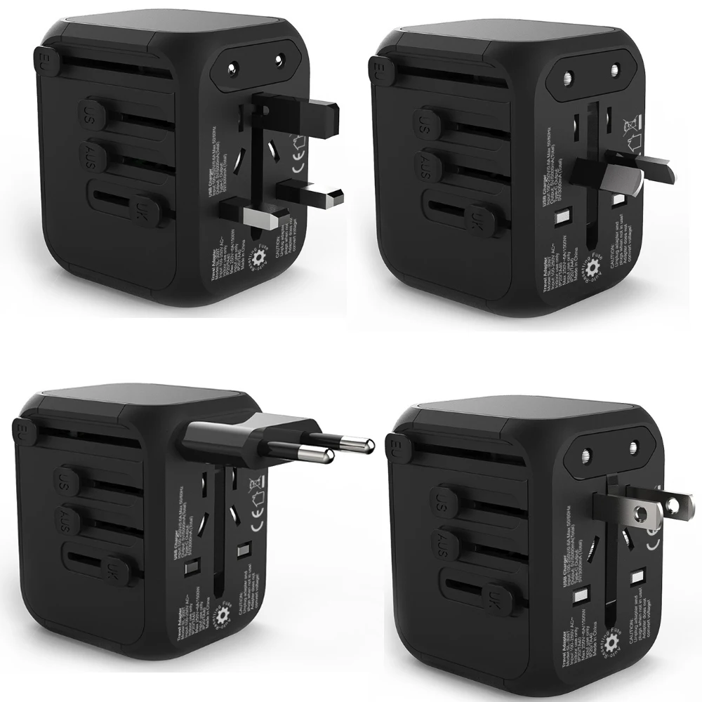 309A Universal-Reiseladegerät-Konvertierungsstecker 100-250 V 5 A Internationaler Schnellladegerät 4 USB-Anschlüsse Adapter_voghion.com