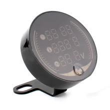 Универсальный Многофункциональный Вольтметр для мотоцикла светодиодный цифровой вольтметр часы метр термометр дисплей инструмент