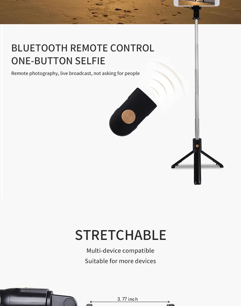 Стиль K07 Bluetooth селфи палка пульт дистанционного управления высокого класса Штатив универсальный ручной телефон Live Photo