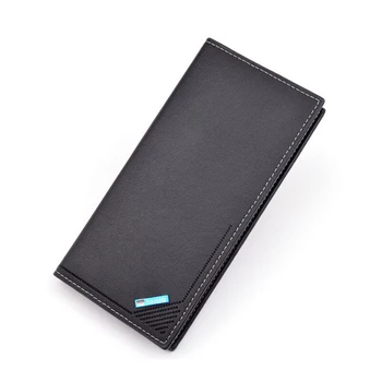 

Men's wallet men's long section thin section youth soft wallet 3 fold black multi-card large capacity fashion PU leather wallet