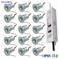 1W LED White Black Silver Mini Recessed Spot Light 12V IP65 Ceiling Downlight Indoor Cabinet Lamp Outdoor Spotlight with Driver 1