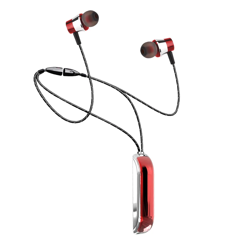 Red1 Bluetooth наушники с автоспуском двойной стерео звук Беспроводные спортивные наушники ожерелье TWS вкладыши пара гарнитуры для влюбленных - Цвет: Red1