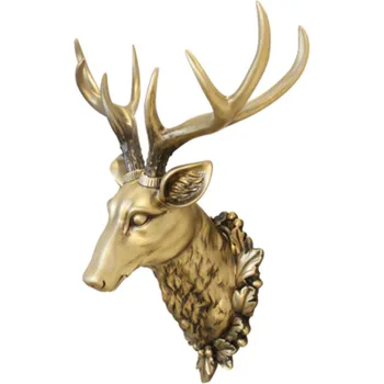 

Big Deer Head Statue Home Decoration 3D Animal Abstract Sculpture Wall Hang Decor Christmas Statue Living Room Mural A659