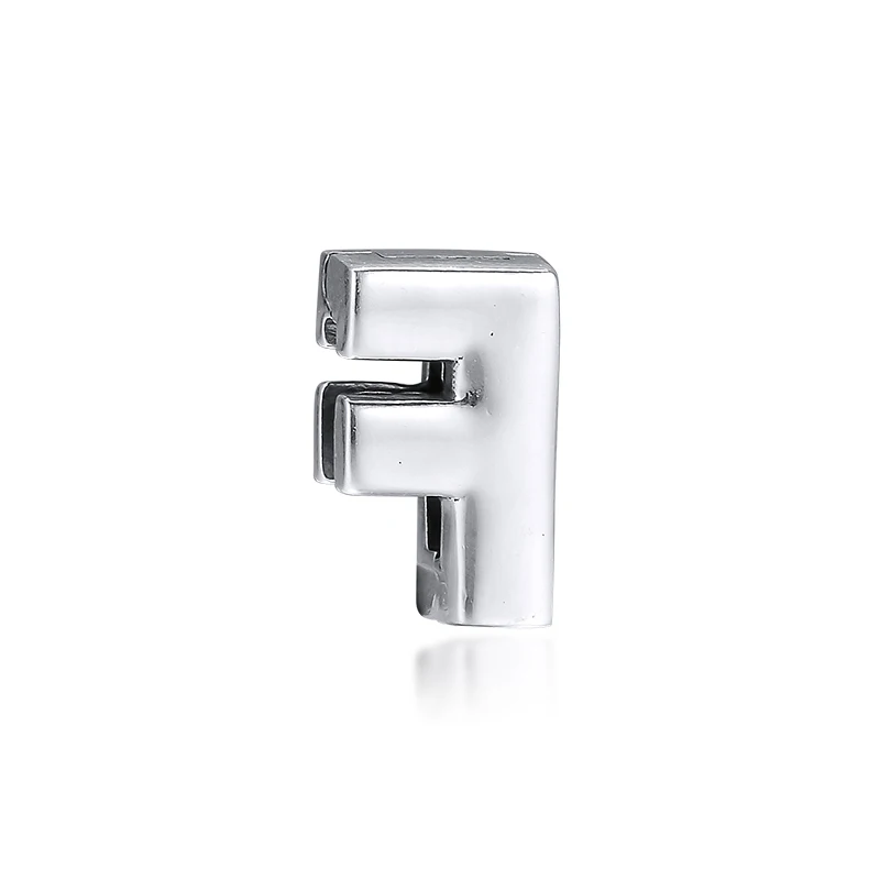 DIY Подходит для Pandora шармы браслеты буквы F клип бусины стерлингового серебра 925-ювелирные изделия