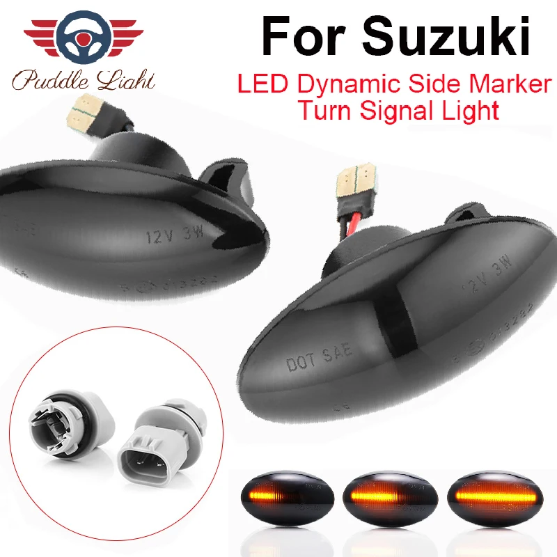 

2Pcs Led Dynamic Side Marker Turn Signal Light For Suzuki Jimny Swift Grand Vitara SX4 S-Cross Splash Opel Fiat Sedici APV XL7