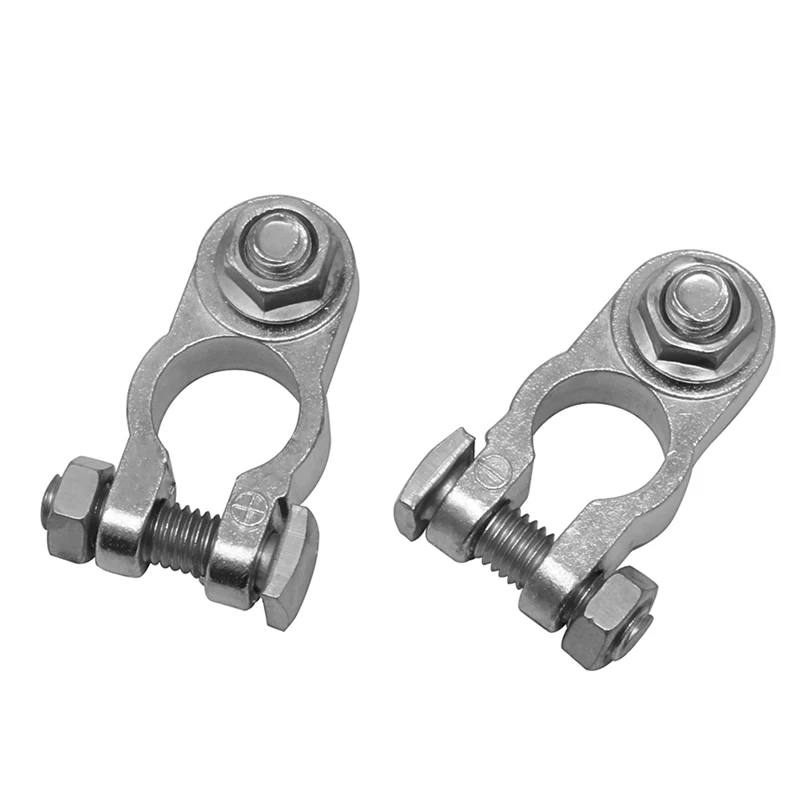 

2Pcs Positive & Negative Cargo Type Zinc Coat Battery Terminals Clamp Connectors U1JF