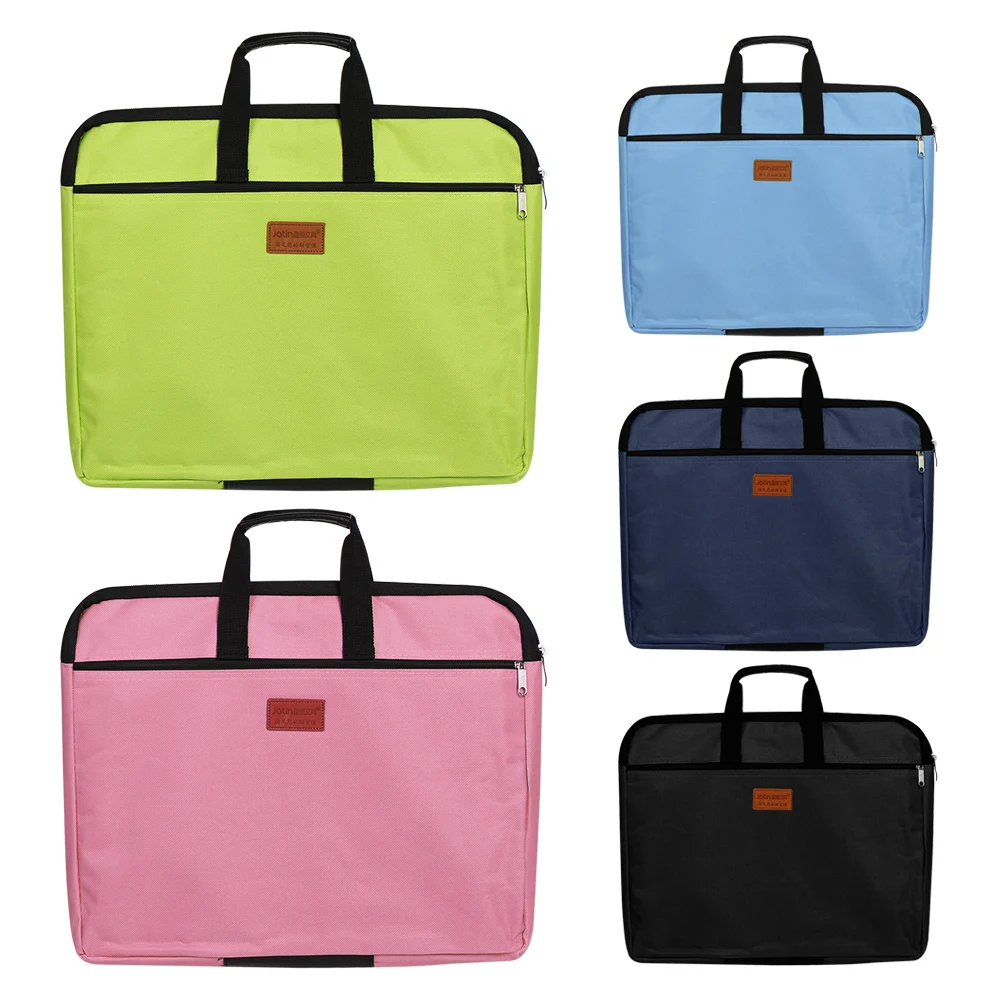 

Big Capacity Double Layers Book A4 Document Bag File Folder Holder with Handle Zipper Waterproof Canvas Handbag for Business