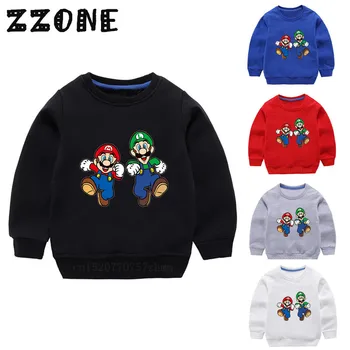 

Children's Hoodies Kids Cartoon Super Mario Bros Cute Sweatshirts Baby Cotton Pullover Tops Girls Boys Autumn Clothes,KYT5222