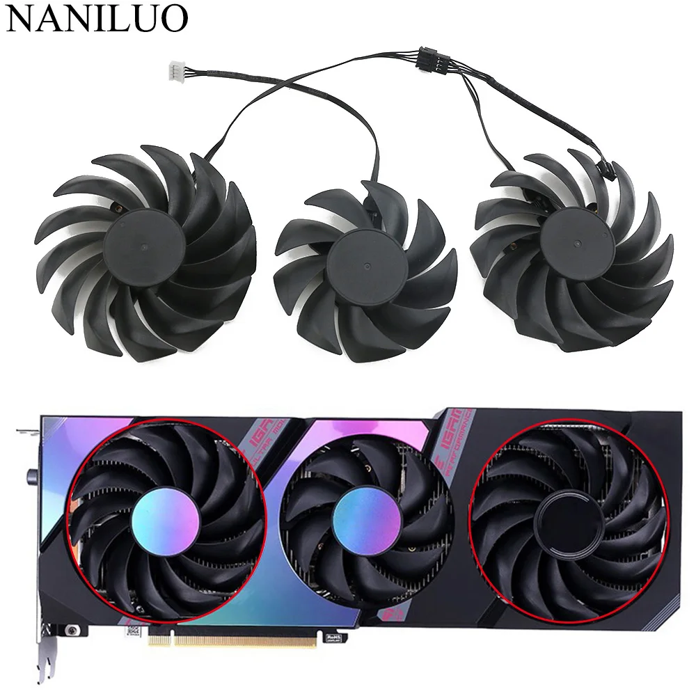 Вентилятор видеокарты 12 В постоянного тока 4Pin RTX3070 RTX3080 для цветной GeForce RTX 3070 3080
