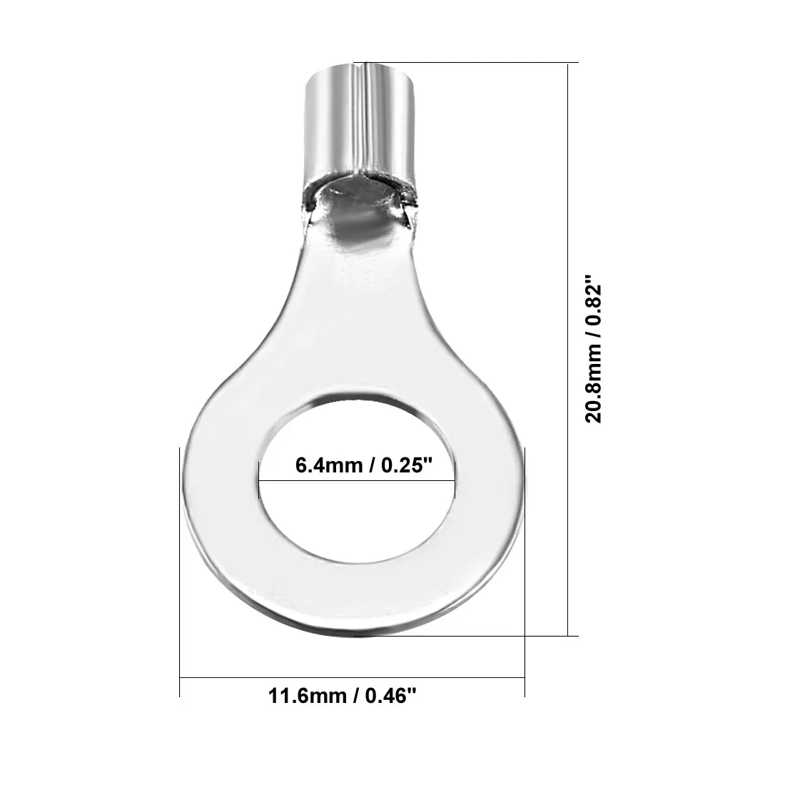 Uxcell 100 шт. RNB2-6L неизолированные u-образные медные обжимные клеммы 1,5-мм2 провода разъем Серебряный тон