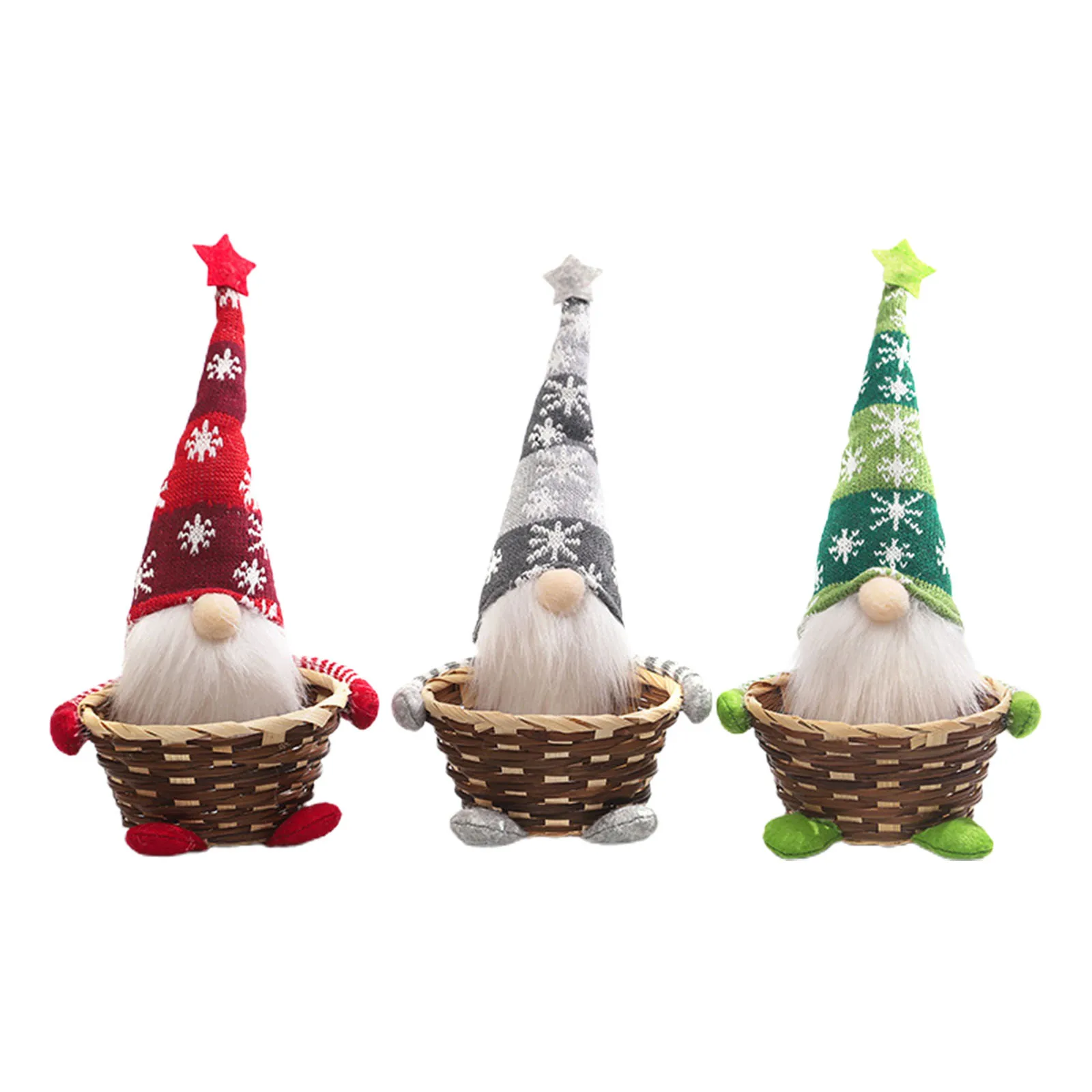 

Christmas Small Gnome Holding Basket Faceless Old Man Desktop Ornaments Xmas Party Home Holiday DIY Decoration