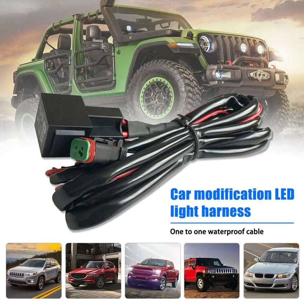 

Fog Light Lamp Wiring Harness 12V 40A Relay ON/OFF Switch Kits LED Work Lamp 6.6ft Offroad LED Work Light Wiring Loom Harness