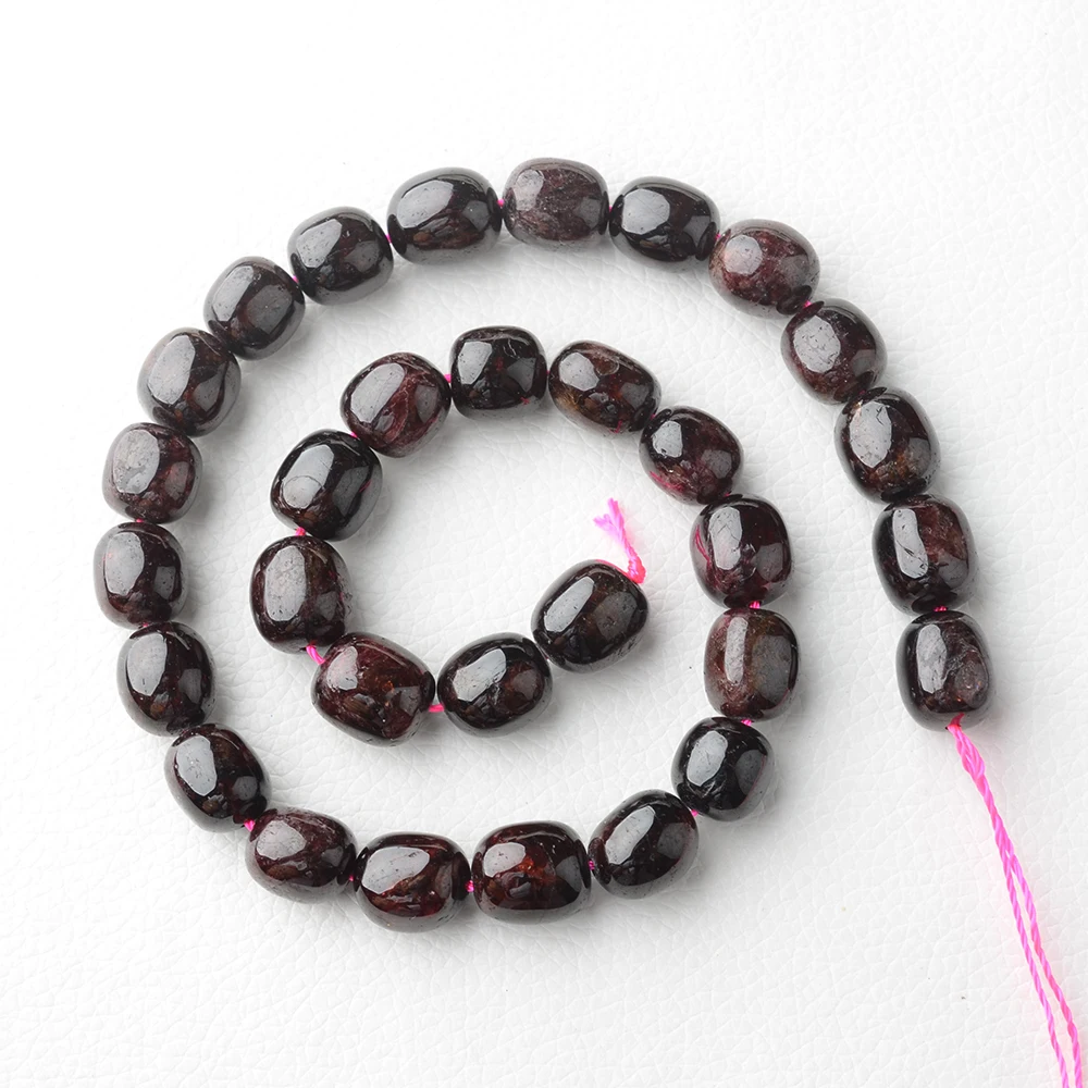9-14mm Natural smooth Garnet irregular oval Stone Beads For DIY necklace bracelet jewelry making 15 