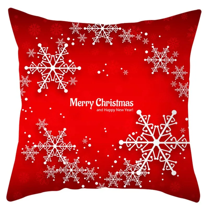 Полиэстер наволочка лося диван Счастливого Рождества Санта Клаус красный Рождественский Чехол на подушку Снежинка автомобиль подушка, домашний декор - Цвет: 40