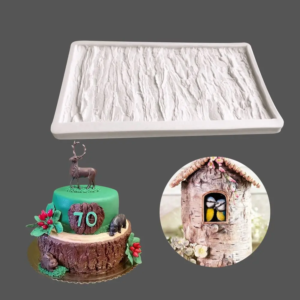 

1PC thickened cake mold silicone mold DIY bark model chocolate baking tray retro chocolate kitchen baking cake decoration tool