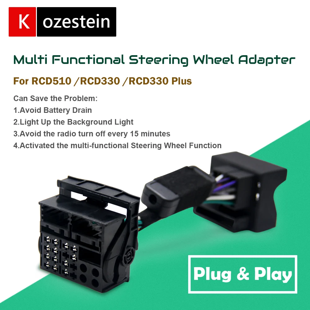 

RCD330 510 Multifunction Steering Wheel Button Control canbus Simulator Adapter For VW Golf 5 6 Jetta MK5 Touran Caddy Passat B6