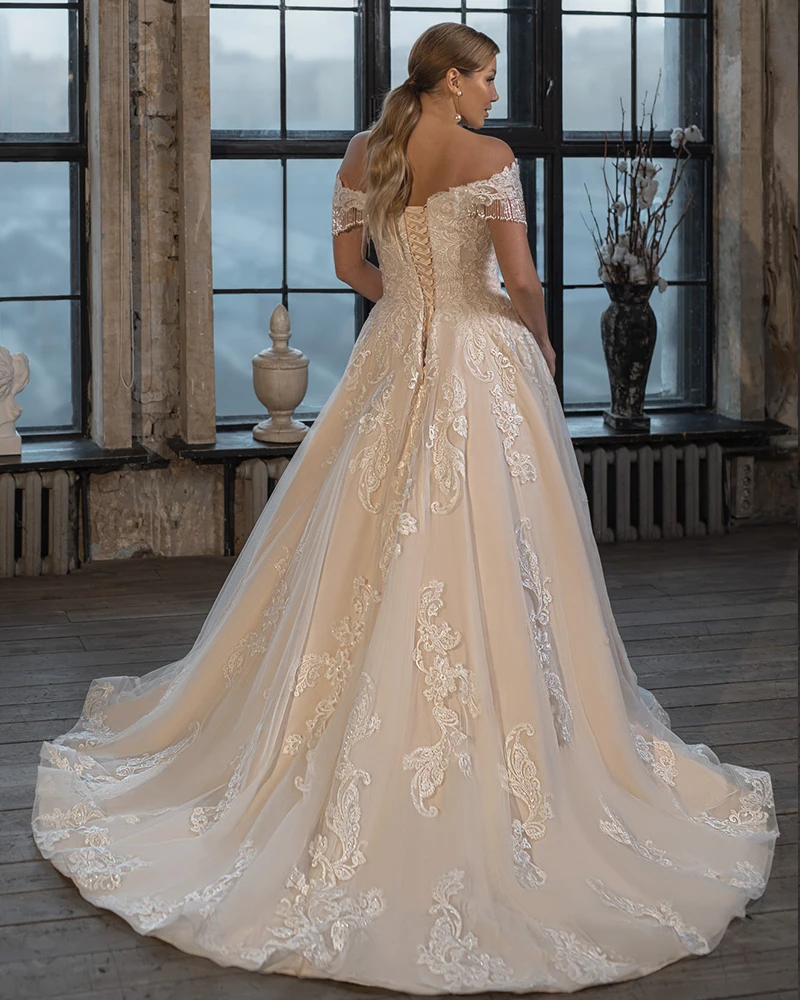 Vestido De Novia Beading Tassel Sleeve Wedding Dress Plus Size V-neck Vintage Robe De De Mariage Tulle Sukienka - Wedding Dresses - AliExpress