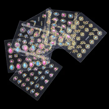 

24 Sheets 3D Design Nail Art Stickers Tips Decal Jewel Manicure DIY Decoration
