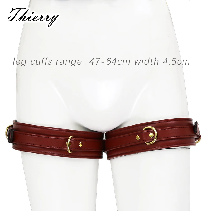 Adjustable PU Leather Erotic Thigh Cuffs Restraints Bondage Adult Sex Toys Leg Cuffs Restraints Sex Bondage SM Toys sex toys,erotic sex toy,sex party toys,sex bondage toys