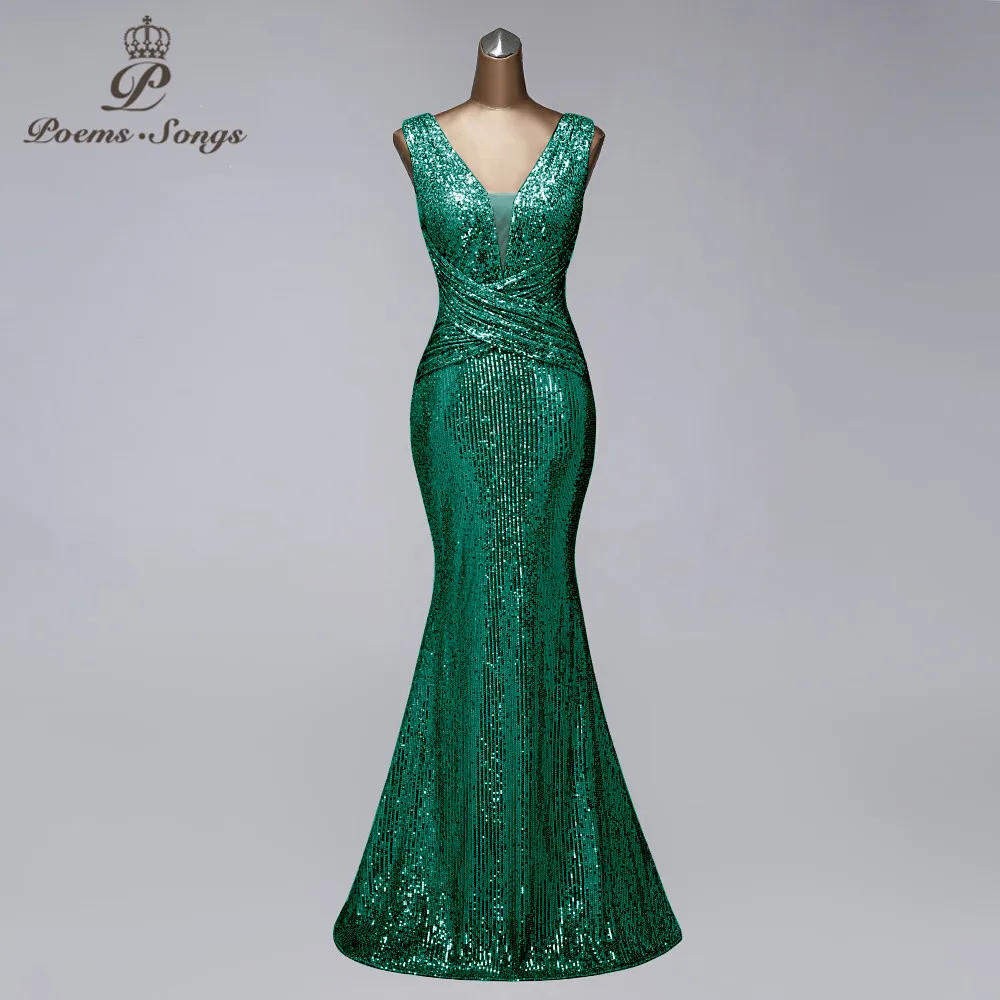 Pink color Sequin Evening Dress Elegant prom gowns Formal Party dress