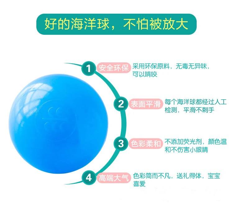 Children Thick Marine Ball Children Color Wave Ball Pool Indoor Baby Infant Child Amusement Park Toy Plastic Ball