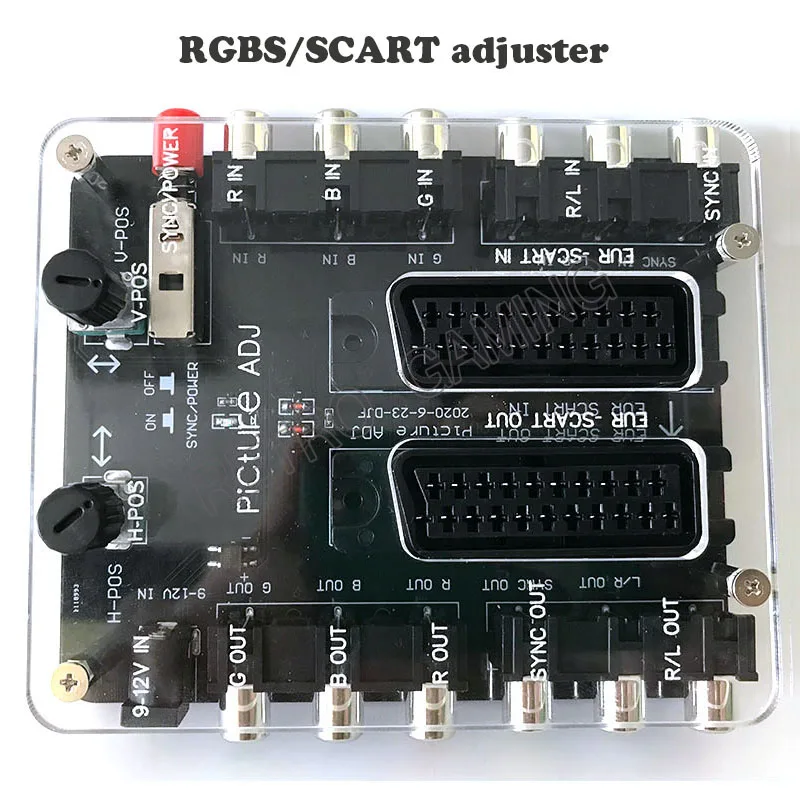 RGBS/SCART European standard picture position adjuster Adjustable screen conversion PCB with shell adjustable image position