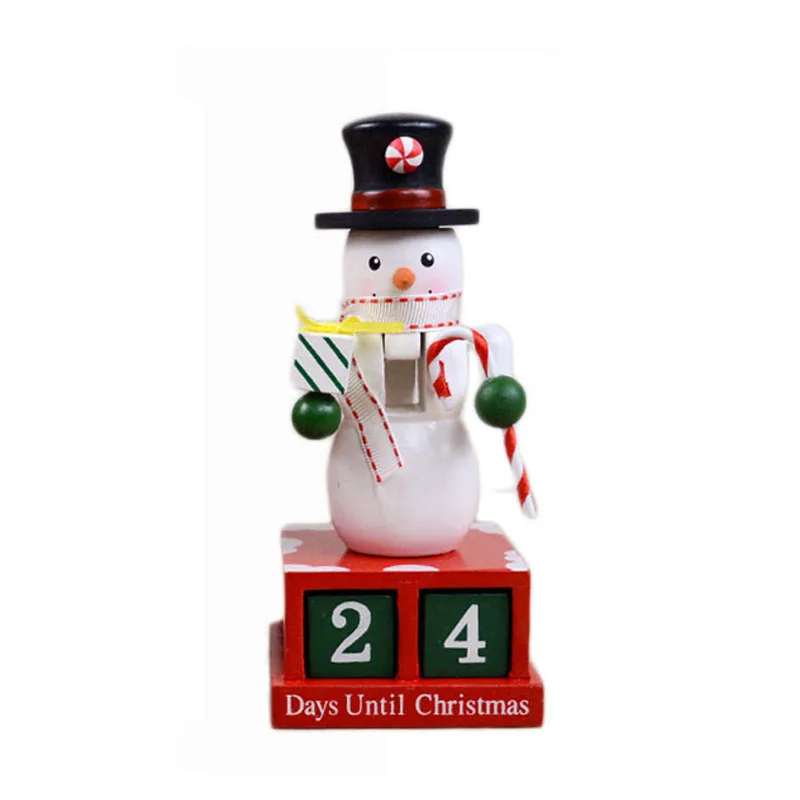 Walnut snowman Рождественские игрушки с календарем DIY, деревянный Щелкунчик, регулируемый обратный отсчет, Рождественское украшение, креативная головоломка, снеговик, детские рождественские подарки - Цвет: Walnut snowman