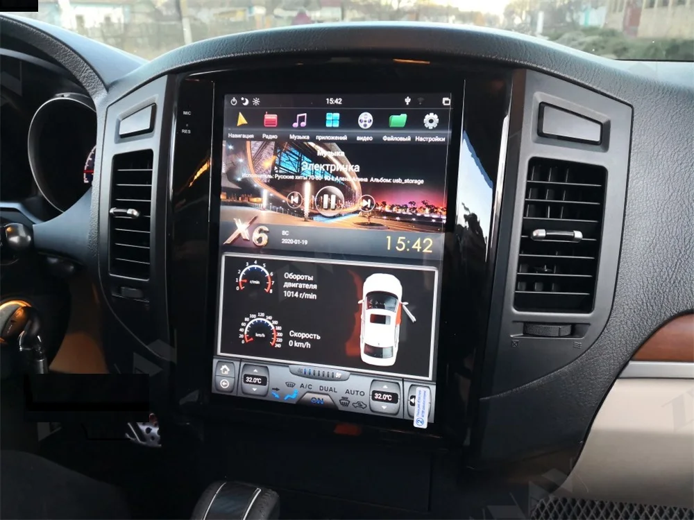 Tesla Multimedia Screen PX6 Android 9.0 Car Radio Player For MITSUBISHI PAJERO V97 V93 Shogun Montero Car GPS Navigation CARPLAY