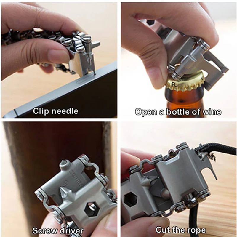22mm Metal strap for Samsung Galaxy watch3 45mm Huawei watch GT GT2 46mm Outdoor Multifunctional tool strap for Amazfit GTR 47mm