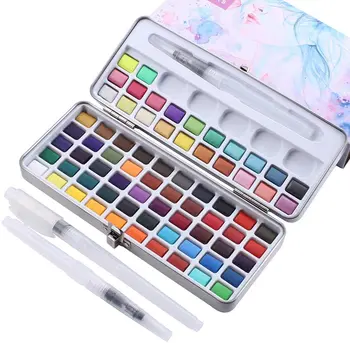

Watercolor Paint Set, 72 Colors - Including Metallic and Neon, Watercolors Field Sketch Set with Brush for Students, Kids, Begin