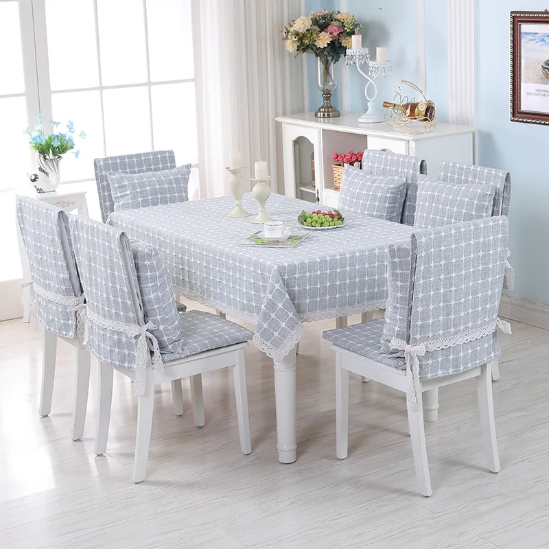 

Modern Tablecloth Lattice Dining Table Cloth Cotton Chair Cover wedding Decoration Home Textile Cushion